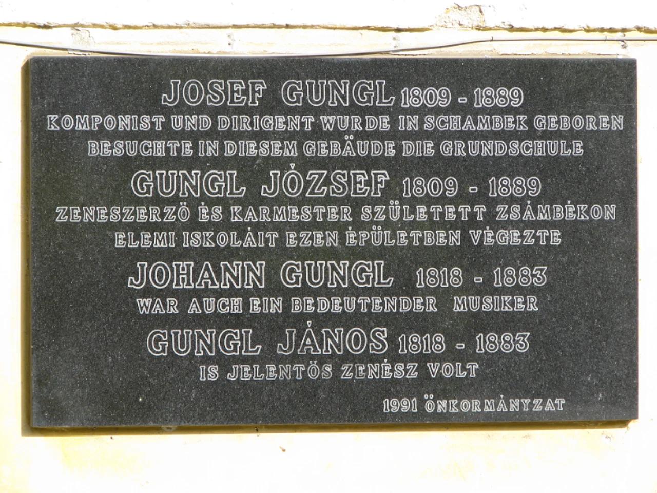 Gungl József iskolája emléktábla nevü látnivaló 1. számú fényképe