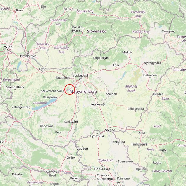 A Gárdony település helye Magyarországon térkép