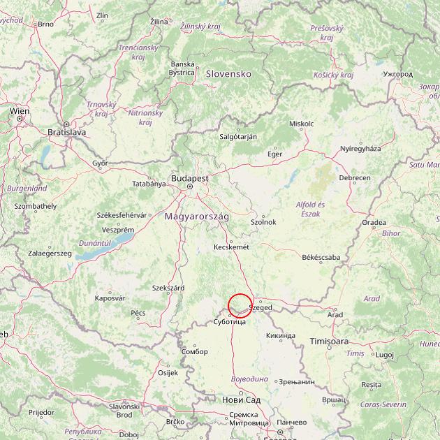 A Ásotthalom település helye Magyarországon térkép