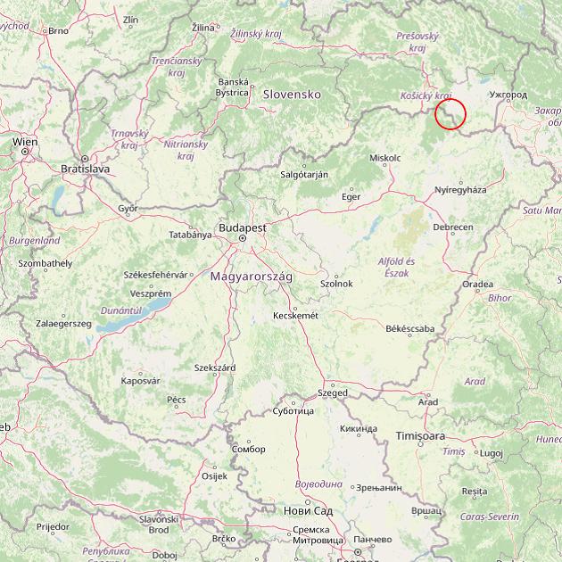 A Füzérradvány település helye Magyarországon térkép