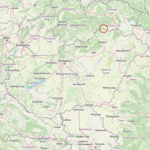 A Komjáti település helye Magyarországon térkép