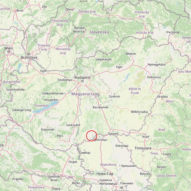 A Bácsalmás település helye Magyarországon térkép