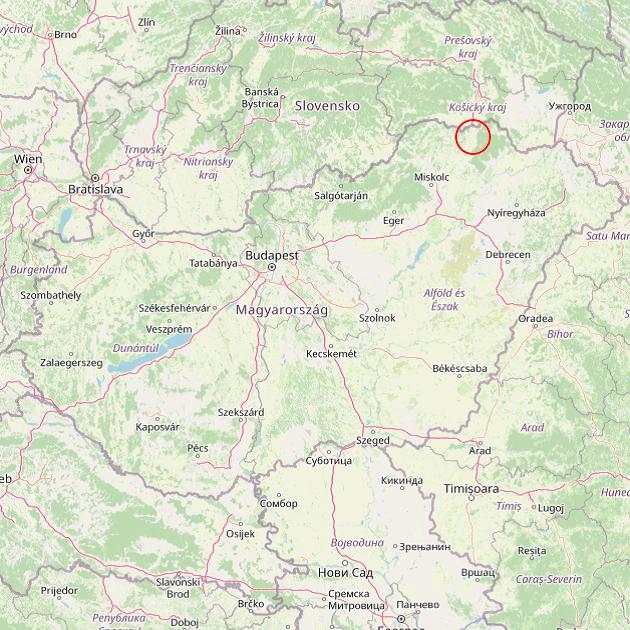 A Garadna település helye Magyarországon térkép