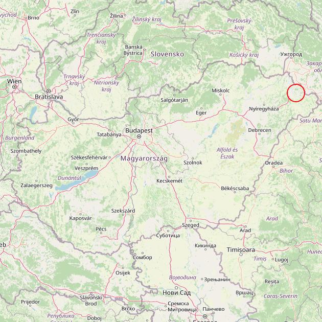 A Olcsva település helye Magyarországon térkép
