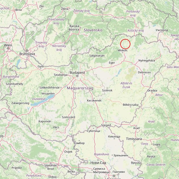 A Hangács település helye Magyarországon térkép
