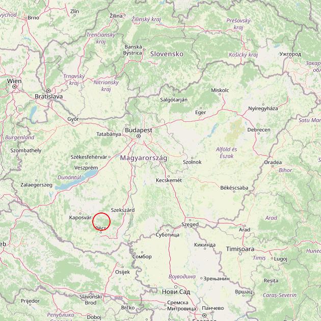 A Mecsekpölöske település helye Magyarországon térkép