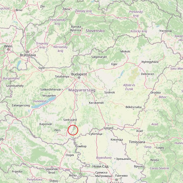 A Báta település helye Magyarországon térkép