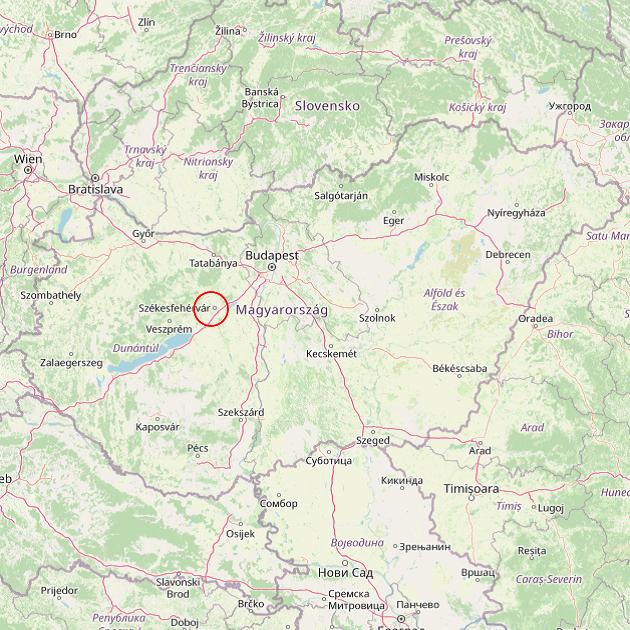 A Sárszentmihály település helye Magyarországon térkép