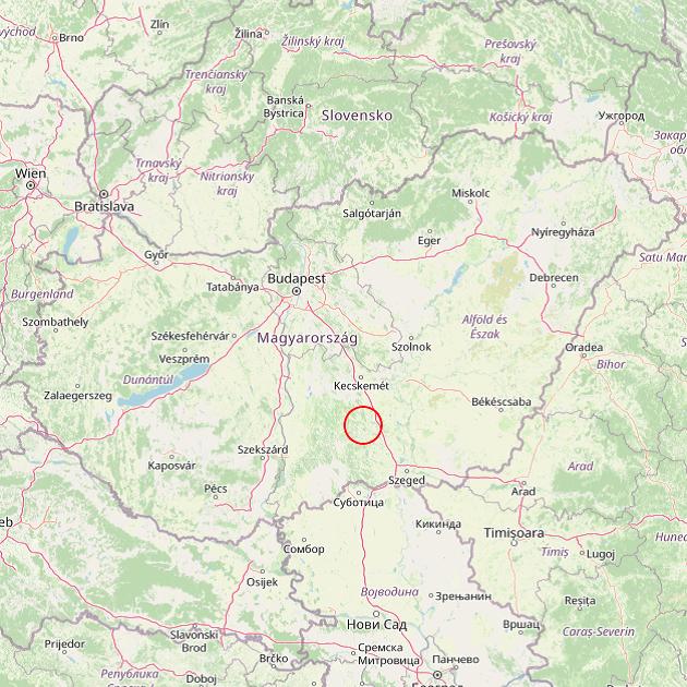 A Szank település helye Magyarországon térkép
