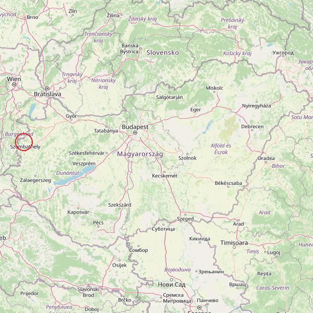 A Gyöngyösfalu település helye Magyarországon térkép