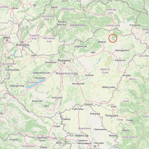 A Tállya település helye Magyarországon térkép