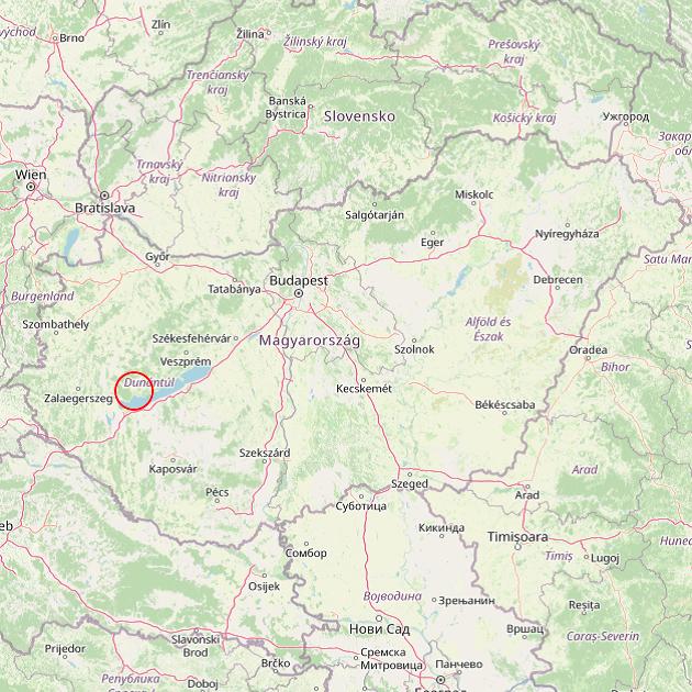 A Balatonederics település helye Magyarországon térkép