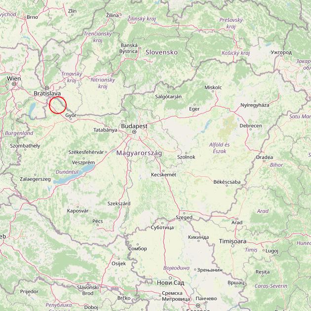 A Máriakálnok település helye Magyarországon térkép