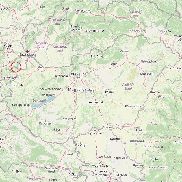 A Fertőrákos település helye Magyarországon térkép