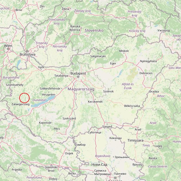 A Zalaistvánd település helye Magyarországon térkép