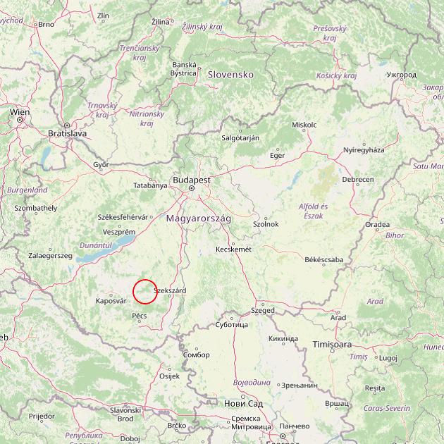 A Nagyhajmás település helye Magyarországon térkép