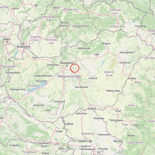 A Üllő település helye Magyarországon térkép