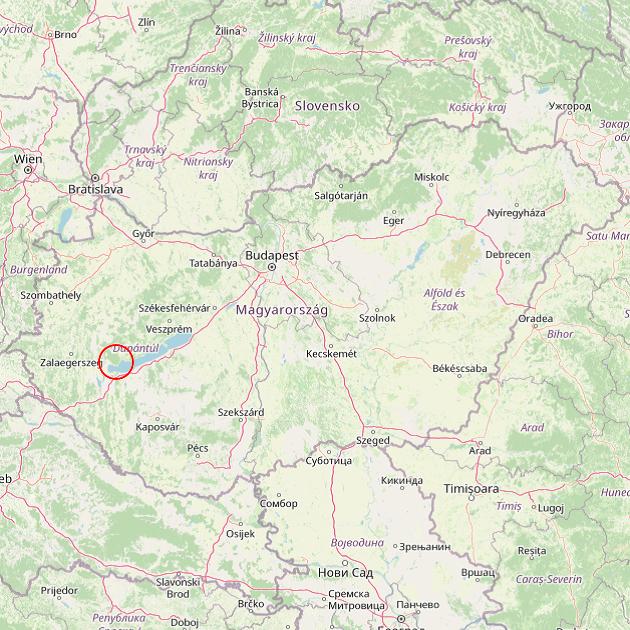 A Vonyarcvashegy település helye Magyarországon térkép