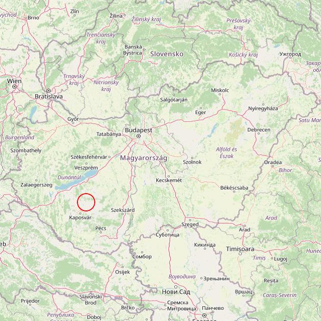 A Szentgáloskér település helye Magyarországon térkép
