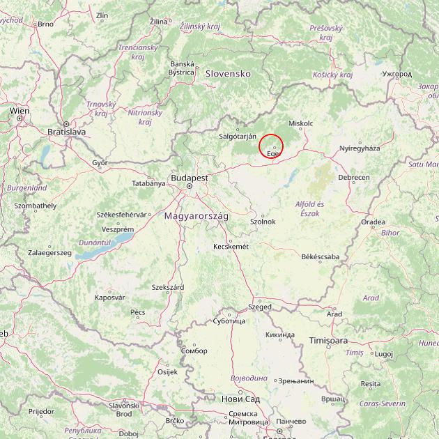 A Egerszólát település helye Magyarországon térkép