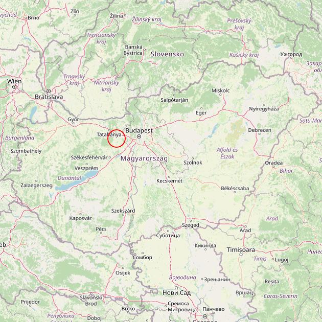 A Vértesboglár település helye Magyarországon térkép