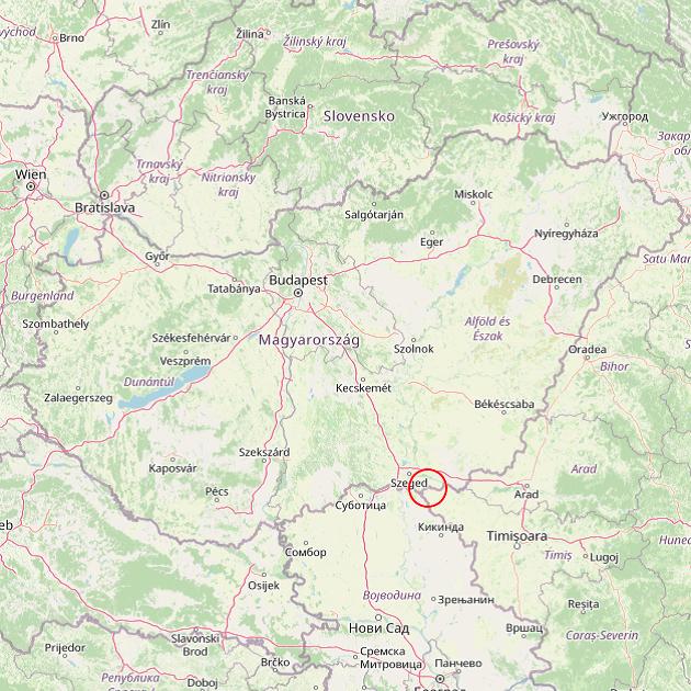 A Kübekháza település helye Magyarországon térkép