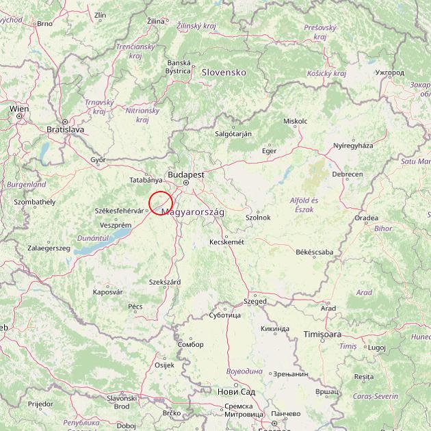 A Sukoró település helye Magyarországon térkép