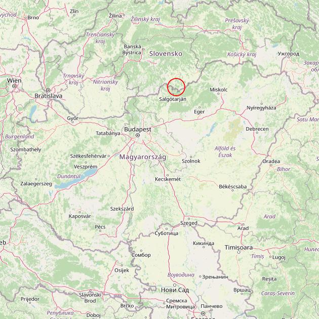 A Somoskőújfalu település helye Magyarországon térkép