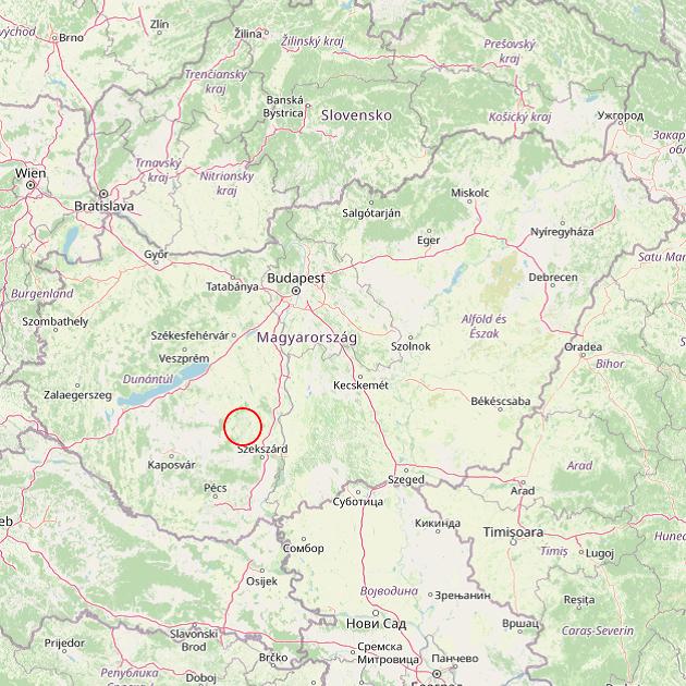 A Szakadát település helye Magyarországon térkép