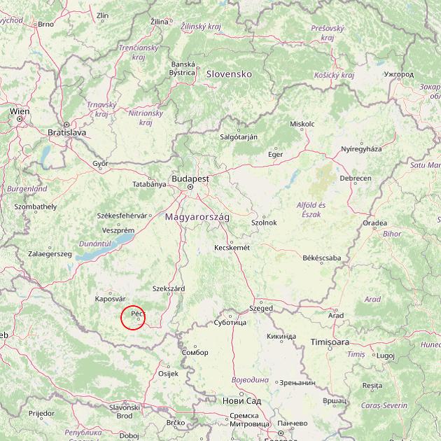 A Kővágószőlős település helye Magyarországon térkép