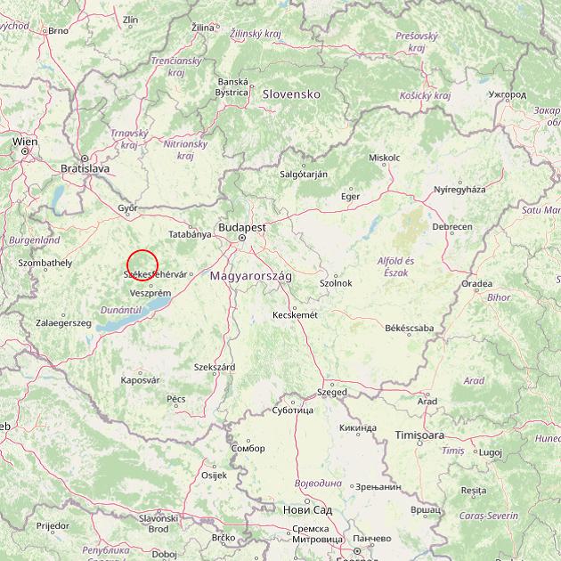 A Pénzesgyőr település helye Magyarországon térkép