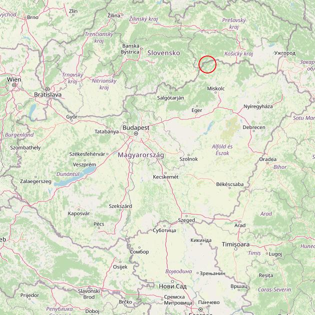 A Jósvafő település helye Magyarországon térkép