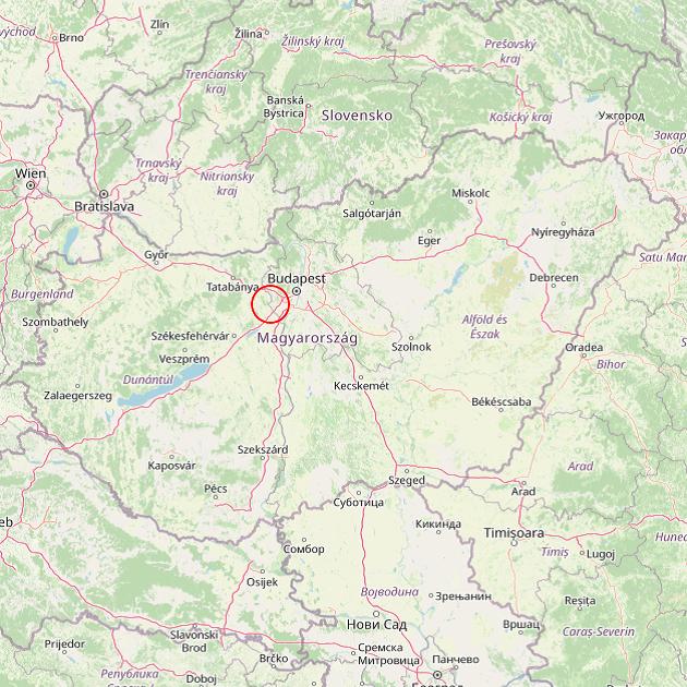 A Gyúró település helye Magyarországon térkép