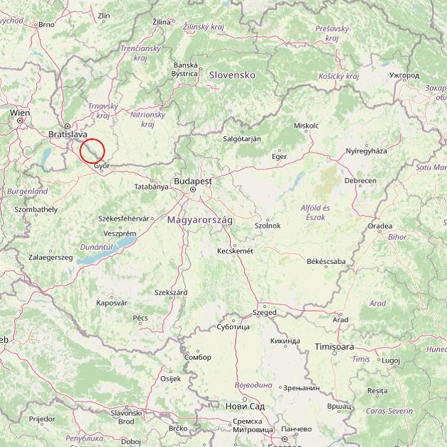 A Lipót település helye Magyarországon térkép