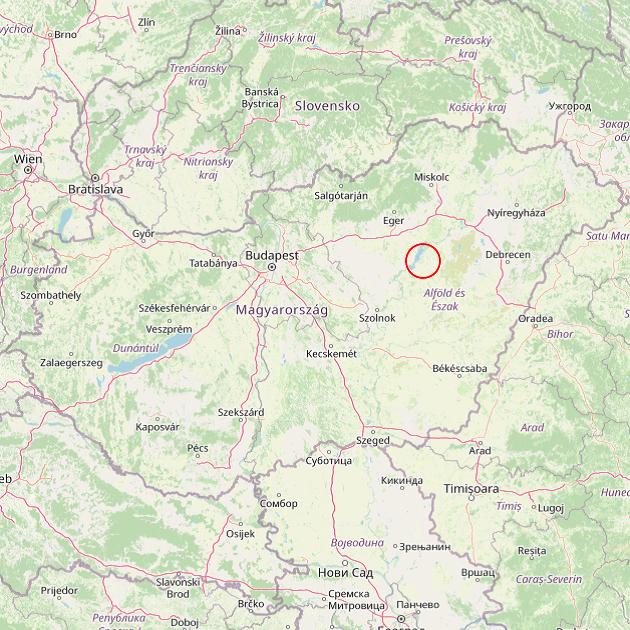 A Tiszaderzs település helye Magyarországon térkép