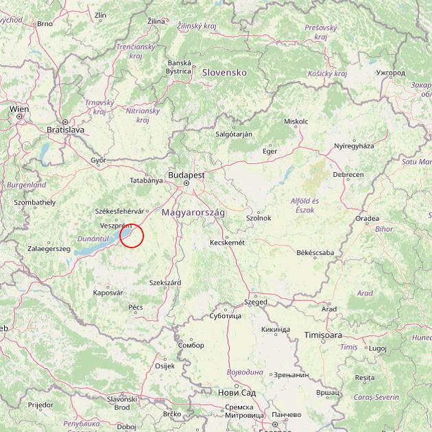 A Balatonszabadi település helye Magyarországon térkép