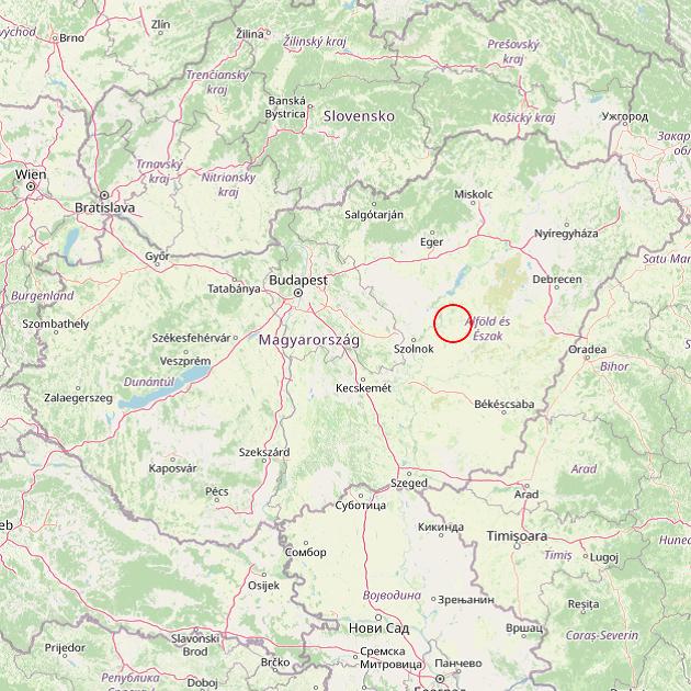 A Fegyvernek település helye Magyarországon térkép
