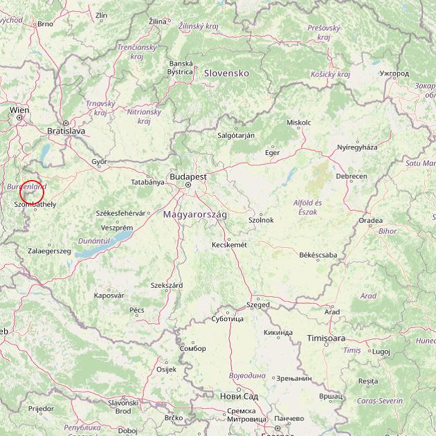 A Kőszeg település helye Magyarországon térkép