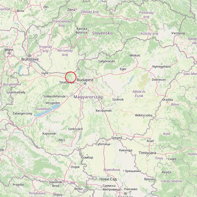 A Tarján település helye Magyarországon térkép