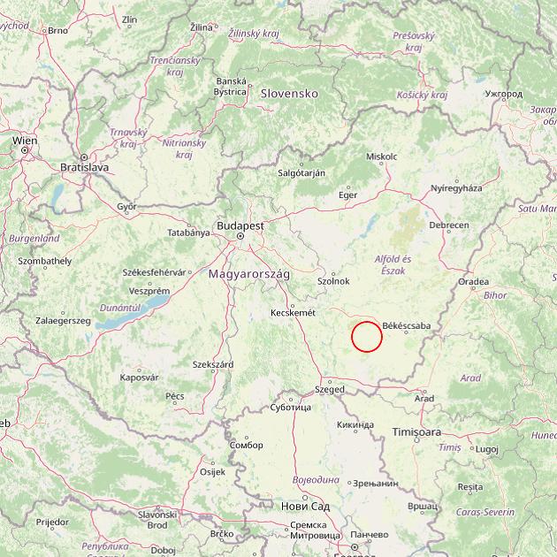 A Árpádhalom település helye Magyarországon térkép