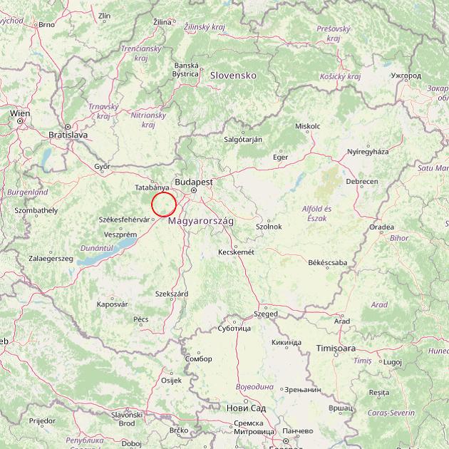 A Lovasberény település helye Magyarországon térkép