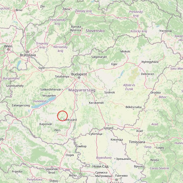 A Dúzs település helye Magyarországon térkép