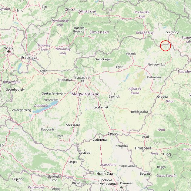 A Ricse település helye Magyarországon térkép