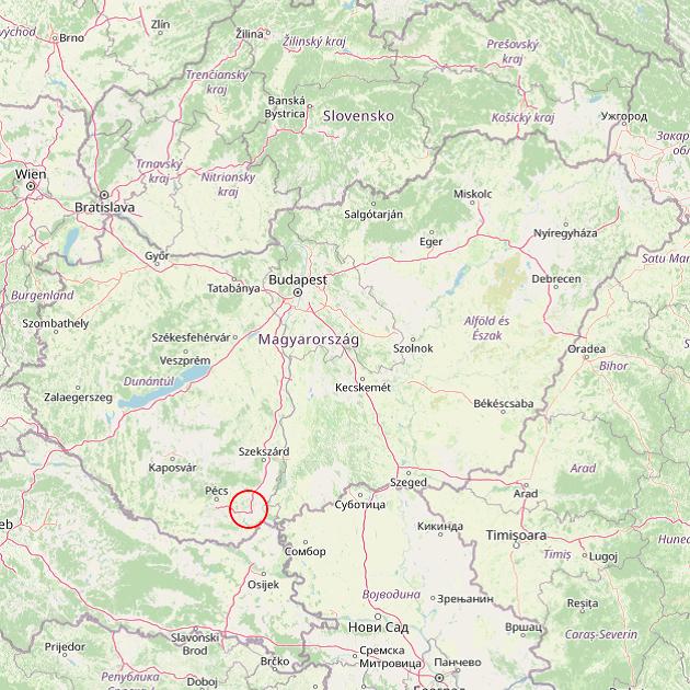 A Versend település helye Magyarországon térkép