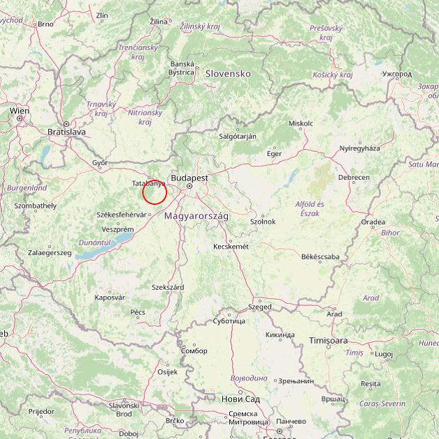 A Csákvár település helye Magyarországon térkép