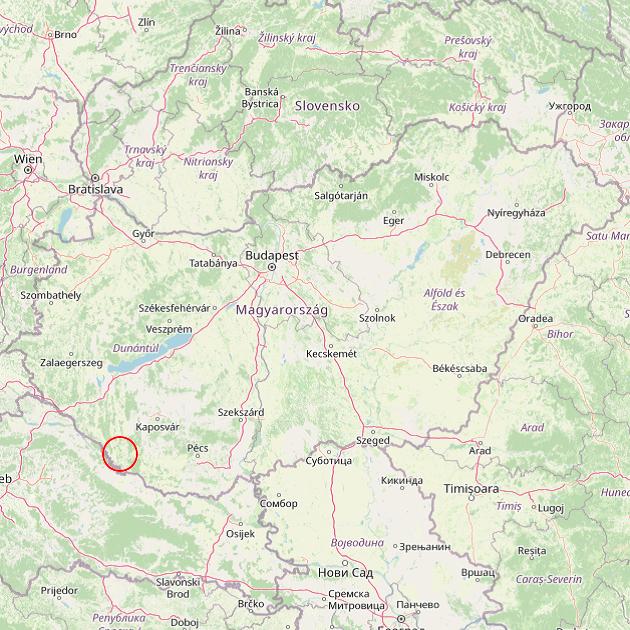A Rinyaújnép település helye Magyarországon térkép
