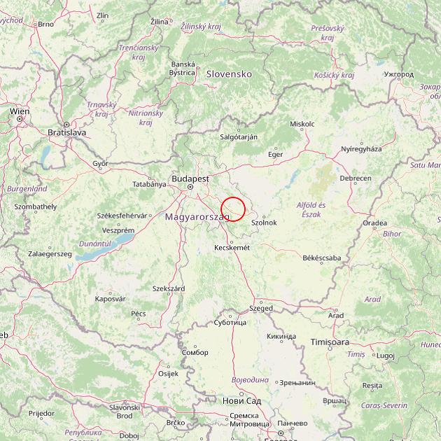 A Ceglédbercel település helye Magyarországon térkép