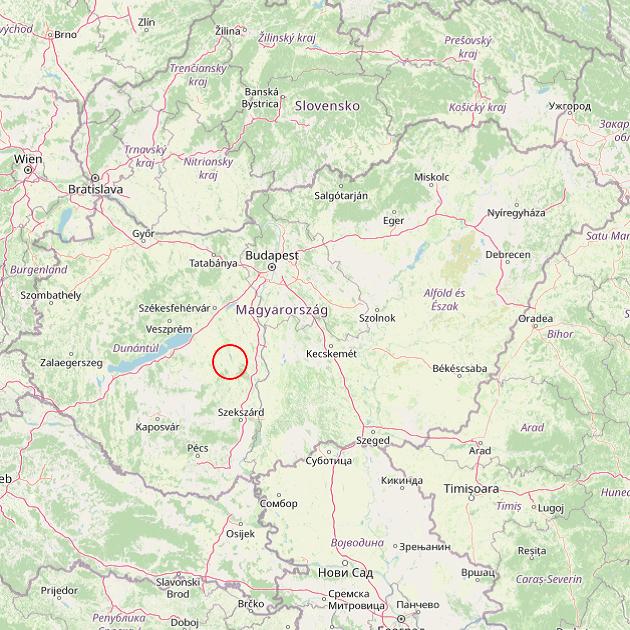 A Simontornya település helye Magyarországon térkép