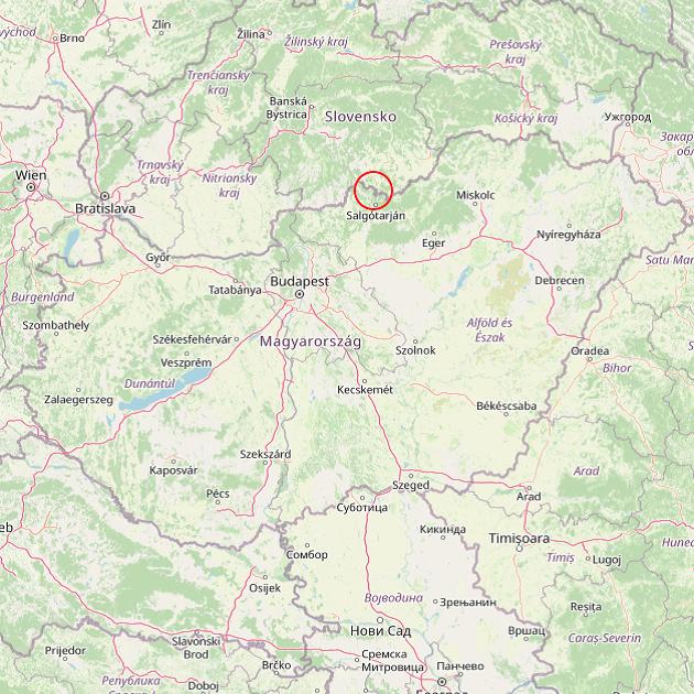 A Karancslapujtő település helye Magyarországon térkép