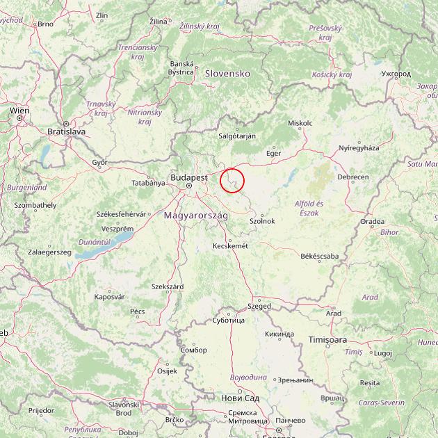 A Tóalmás település helye Magyarországon térkép